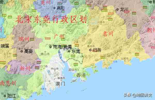 广东东莞行政区划史，东晋建县于宝安，曾管辖深圳中山